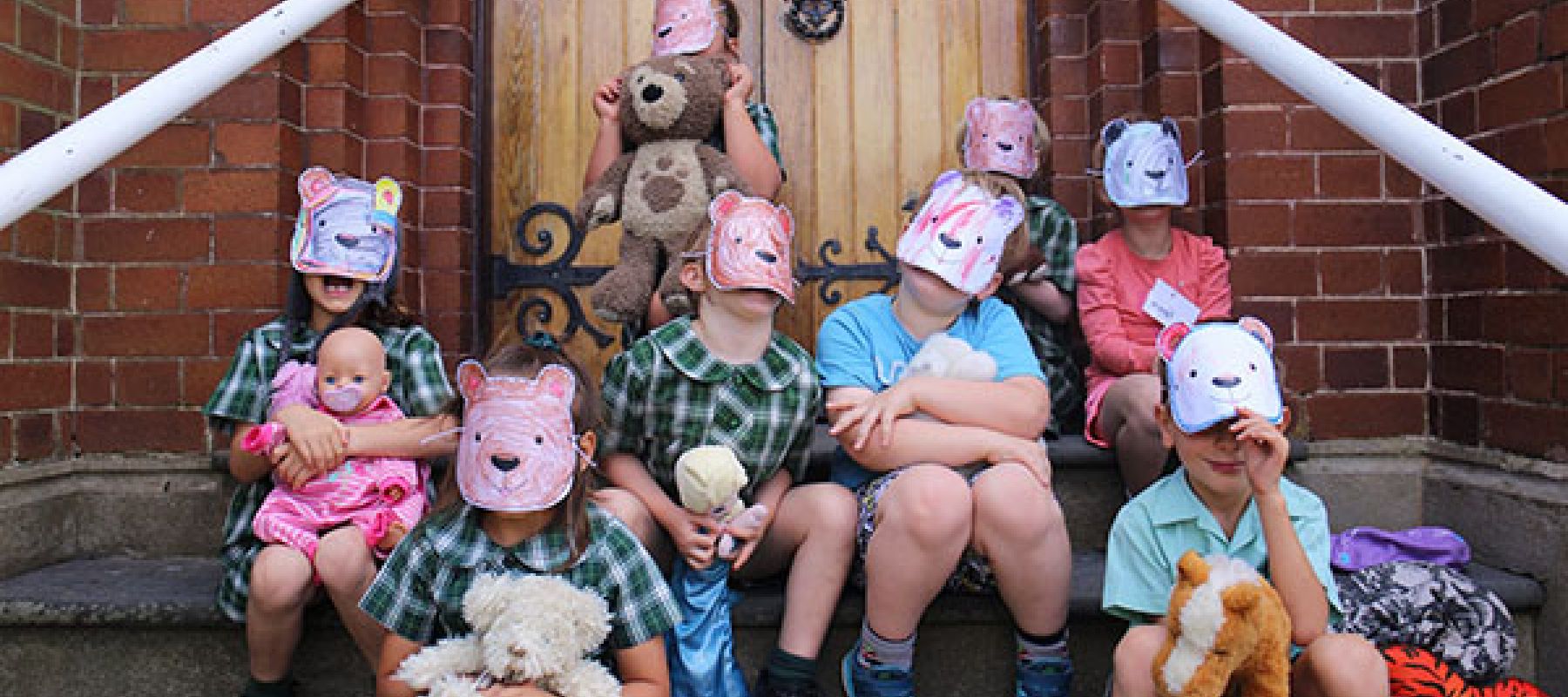 Kindergarten students at their teddy bears' picnic